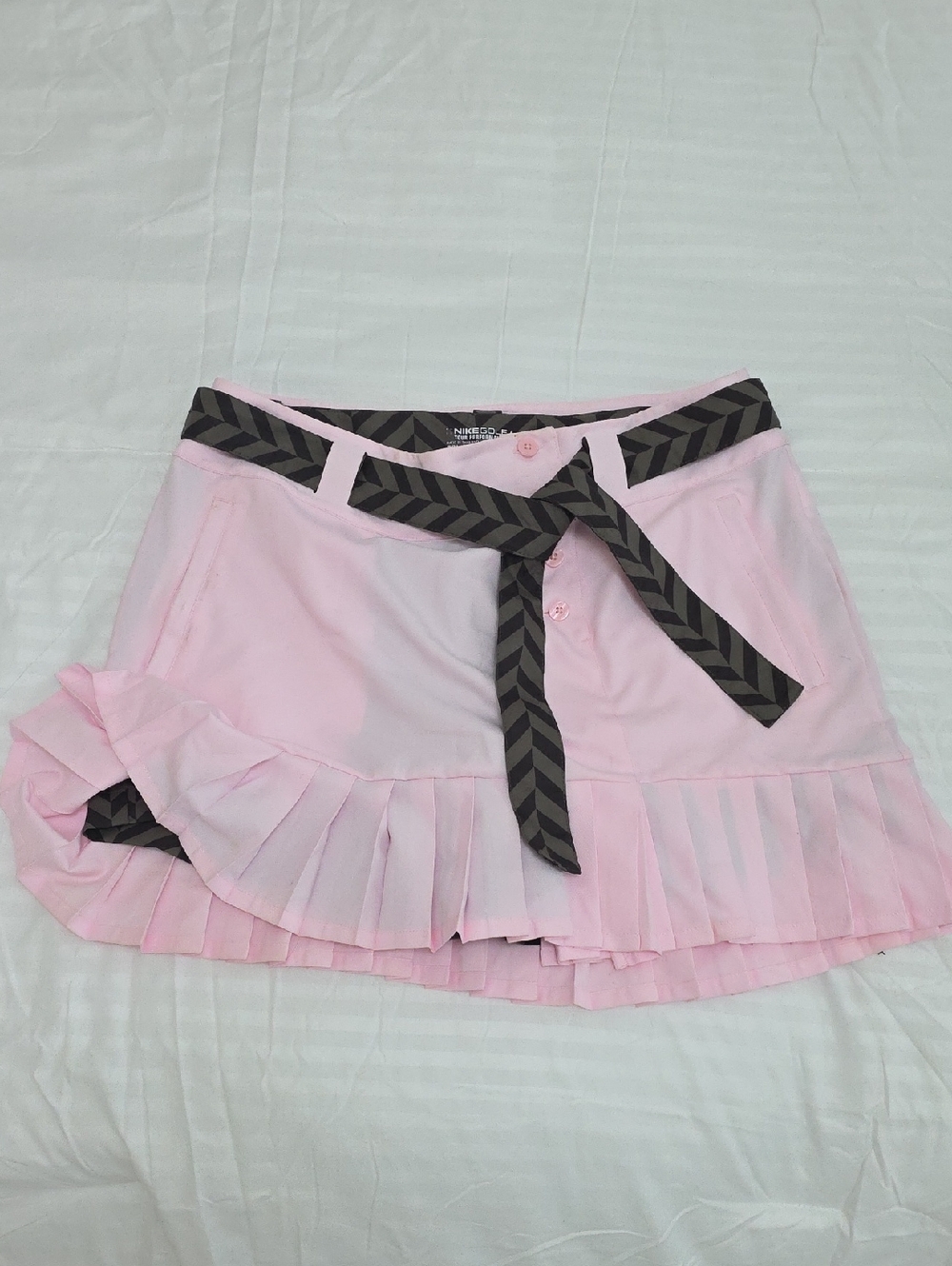 Nike Light Pink Mini Skirt with Dark Chevron Belt